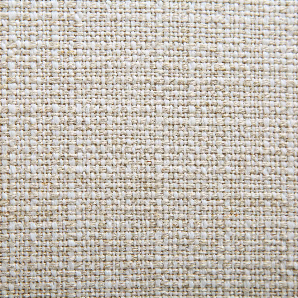 Gebogen driezitsbank met bolvormige kussens, beige linnenmix