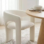 Kleines Esszimmerset für 2 Personen, beige gepolsterte Stühle, runder Esstisch mit Säulenfuß, kompakte moderne Küchenmöbel-Panipeachy