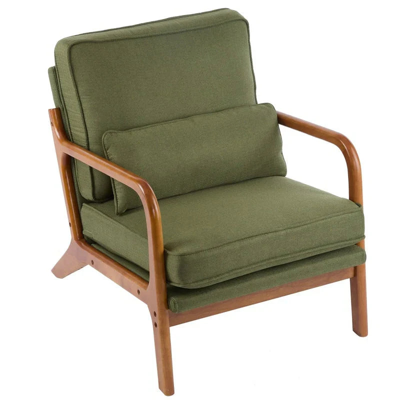 Tapicerowany fotel akcentowy w stylu mid-century modern