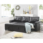 Canapé d’angle convertible et réversible avec lit escamotable, méridienne avec rangement dissimulé et pieds robustes