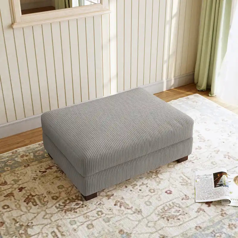 Moderne extra grote poef van ribfluweel