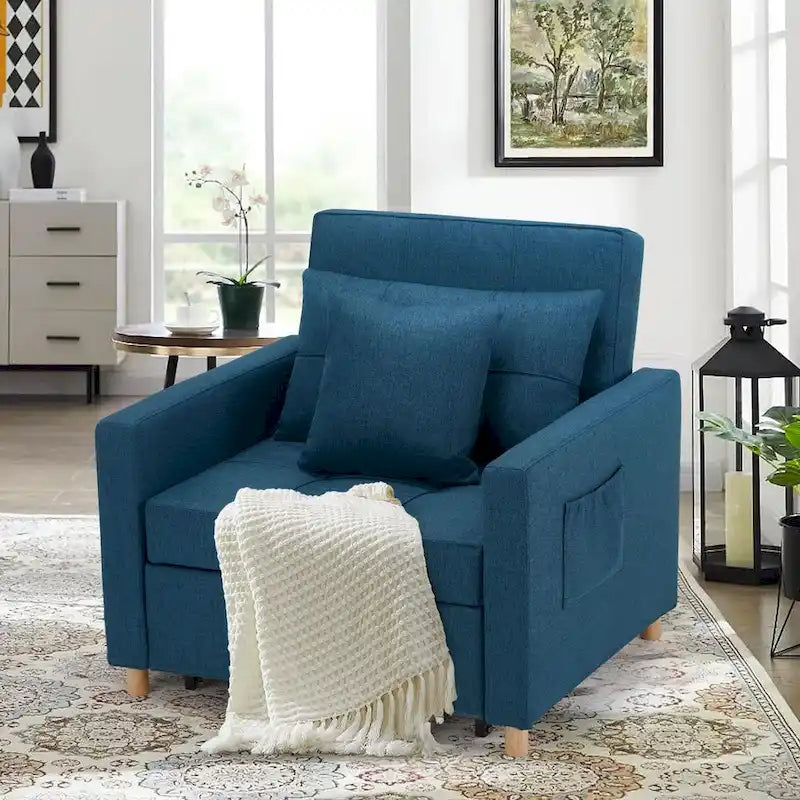 Fauteuil-lit réglable convertible 3-en-1, plusieurs couleurs, pour 1 personne