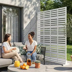 MAYEERTY 72x47 wit, natuurlijk privacyscherm voor buiten, set van 6 natuurlijke vouwschermen voor de achtertuin en tuin