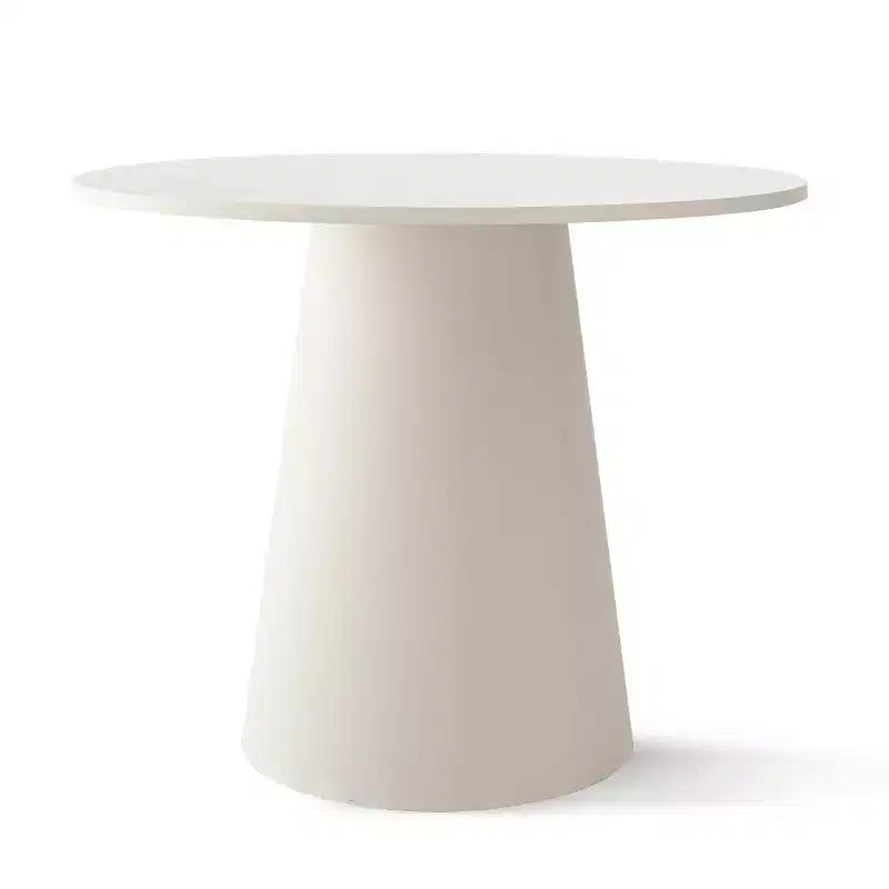 Kleines Esszimmerset für 2 Personen, beige gepolsterte Stühle, runder Esstisch mit Säulenfuß, kompakte moderne Küchenmöbel-Panipeachy