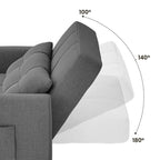 Canapé-lit convertible 3 en 1 avec réglage ajustable, fauteuil-canapé avec lit escamotable, lit pliant convertible pour le salon