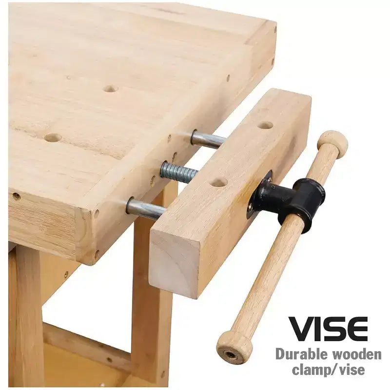 Olympia Tools Werkbank aus Kautschukholz, 60 Zoll, 4 Schubladen, Tragkraft 450 lbs