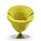 Manhattan Comfort set van 4 draaibare tulpenstoelen, oranje/geel: fluwelen bekleding, geen montage vereist