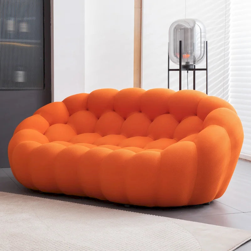 Gebogenes Bubble-Sofa für 2 Personen in Wabenform mit 3D-Textilgewebe fürs Wohnzimmer, Salon oder Apartment