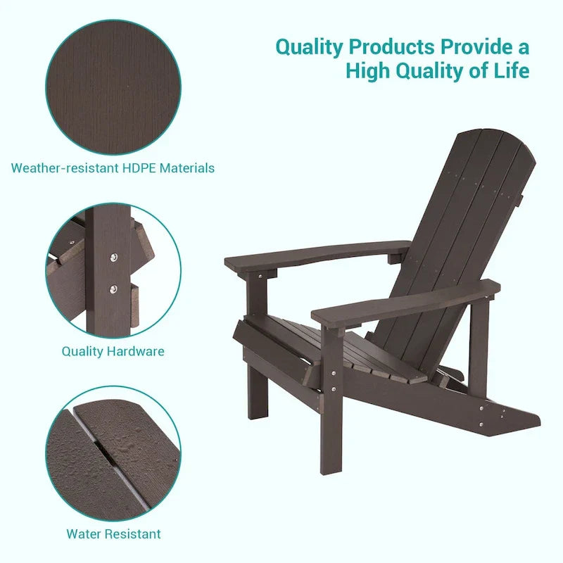 Bonosuki wetterfeste Adirondack-Gartenstühle aus Holz - Set aus 4