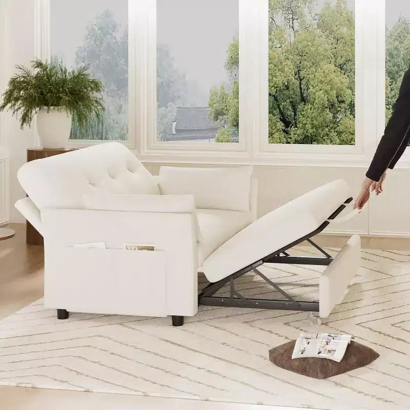 Dyonery 3-in-1-Schlafsofa, ausziehbares Schlafsofa mit Seitentasche und verstellbarer Rückenlehne, werkzeugloser Aufbau, klappbares Zweisitzersofa
