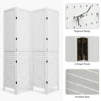 Paravent Moasis blanc en bois à 4 panneaux, 67