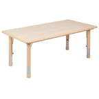 Prostokątny zestaw stołu do zabawy z regulowaną wysokością i 6 krzesłami Emma and Oliver, z tworzywa sztucznego, 23.625W x 47.25L
