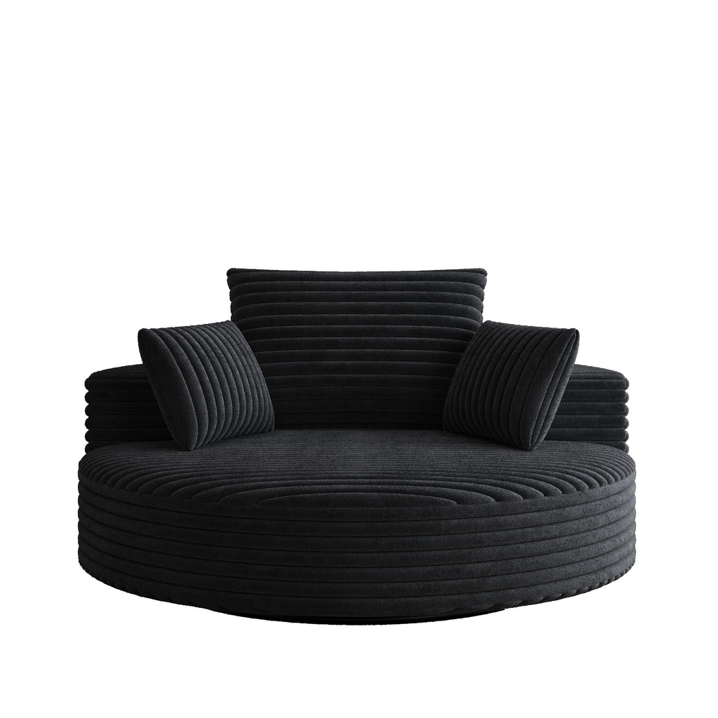 Draaifauteuil voor één persoon van corduroy, chenille en schuim
