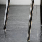 Bernsteinfarbener Acryl-Esszimmerstuhl ohne Armlehnen mit niedriger Rückenlehne