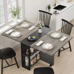 Table de salle à manger pliante pour cuisine, gain de place, extensible à abattants avec 6 roulettes, pour petit espace