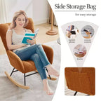Fauteuil à bascule pour chambre de bébé, fauteuil à glissière pour le salon et l'allaitement, fauteuils d'appoint confortables pour chambre, fauteuils d'intérieur rembourrés en peluche effet teddy