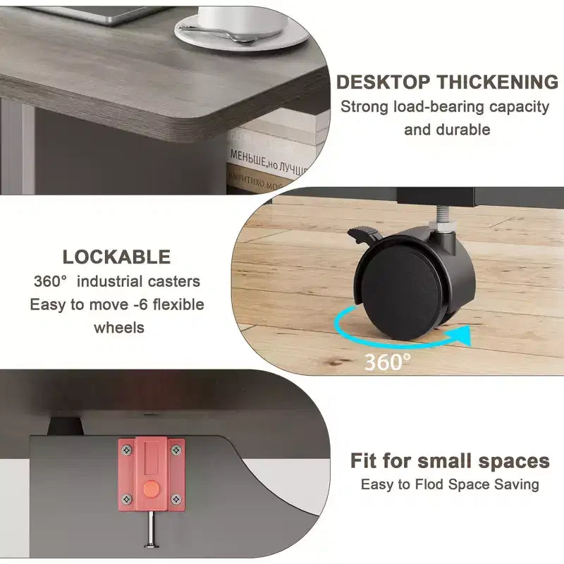 Table de salle à manger pliante pour cuisine, gain de place, extensible à abattants avec 6 roulettes, pour petit espace