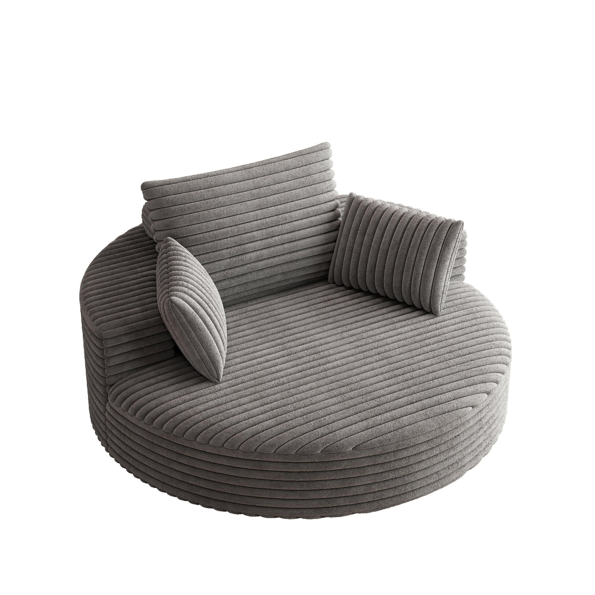 Draaifauteuil voor één persoon van corduroy, chenille en schuim