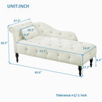 Moderne Chaiselongue, 60.6, mit Samtbezug, Knopfheftung, Beinen aus Massivholz und Ziernägeln