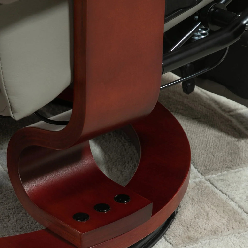 HomCom verstelbare handmatige relaxfauteuil van imitatieleer met draaivoet en comfortabele, ontspannende voetensteun