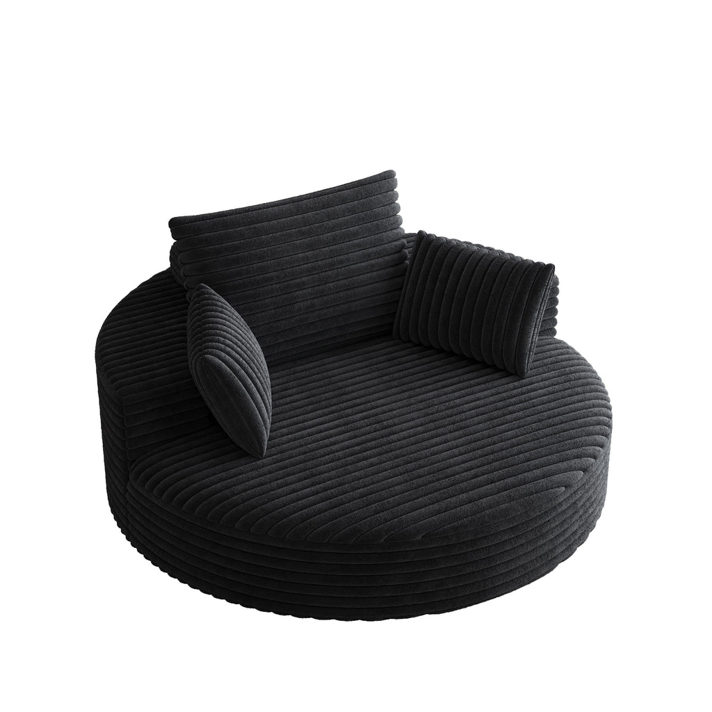 Draaifauteuil voor één persoon van corduroy, chenille en schuim