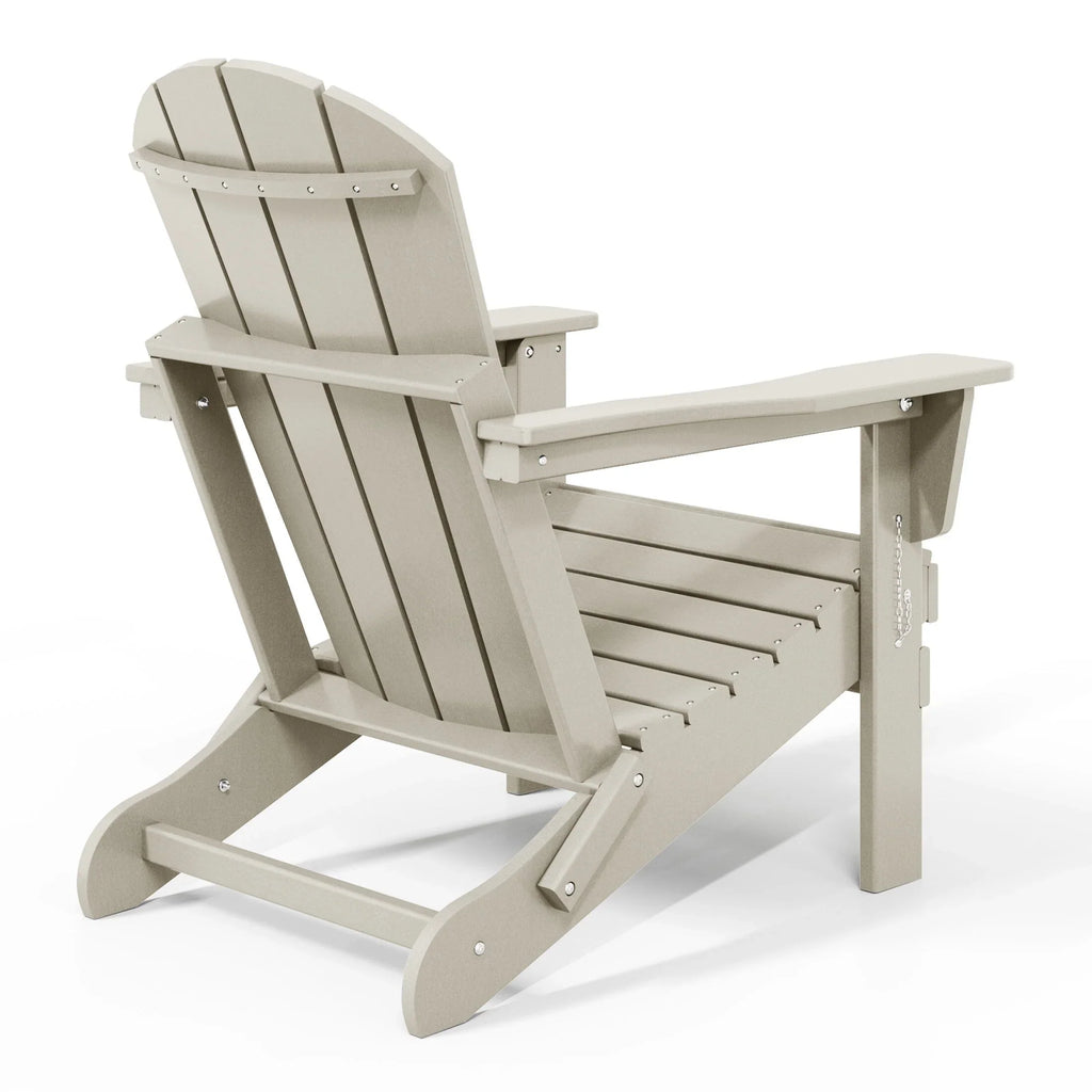 Polytrends Laguna, kleurvaste, weerbestendige, inklapbare Adirondackstoel voor buiten op het terras