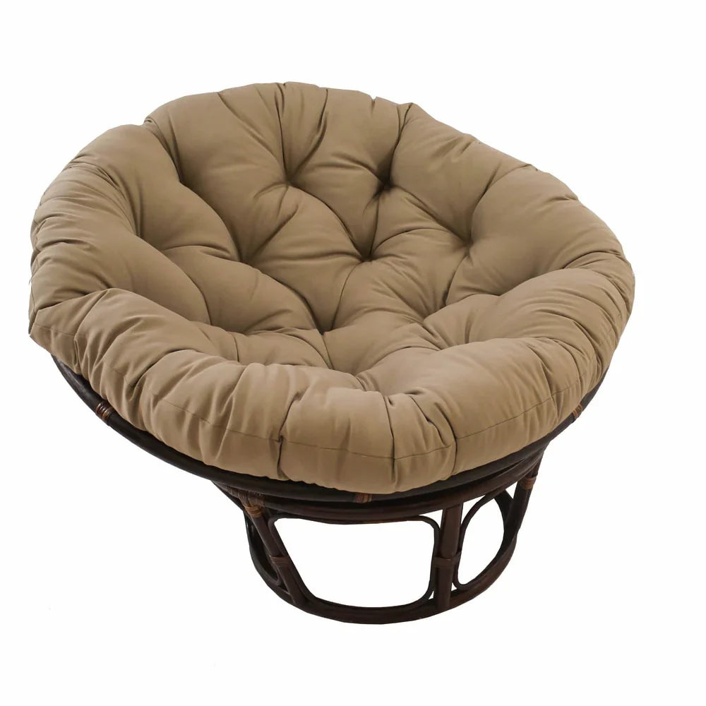 Bali-Papasan-Sessel aus Rattan, 42 Inch, mit Köperstoffkissen