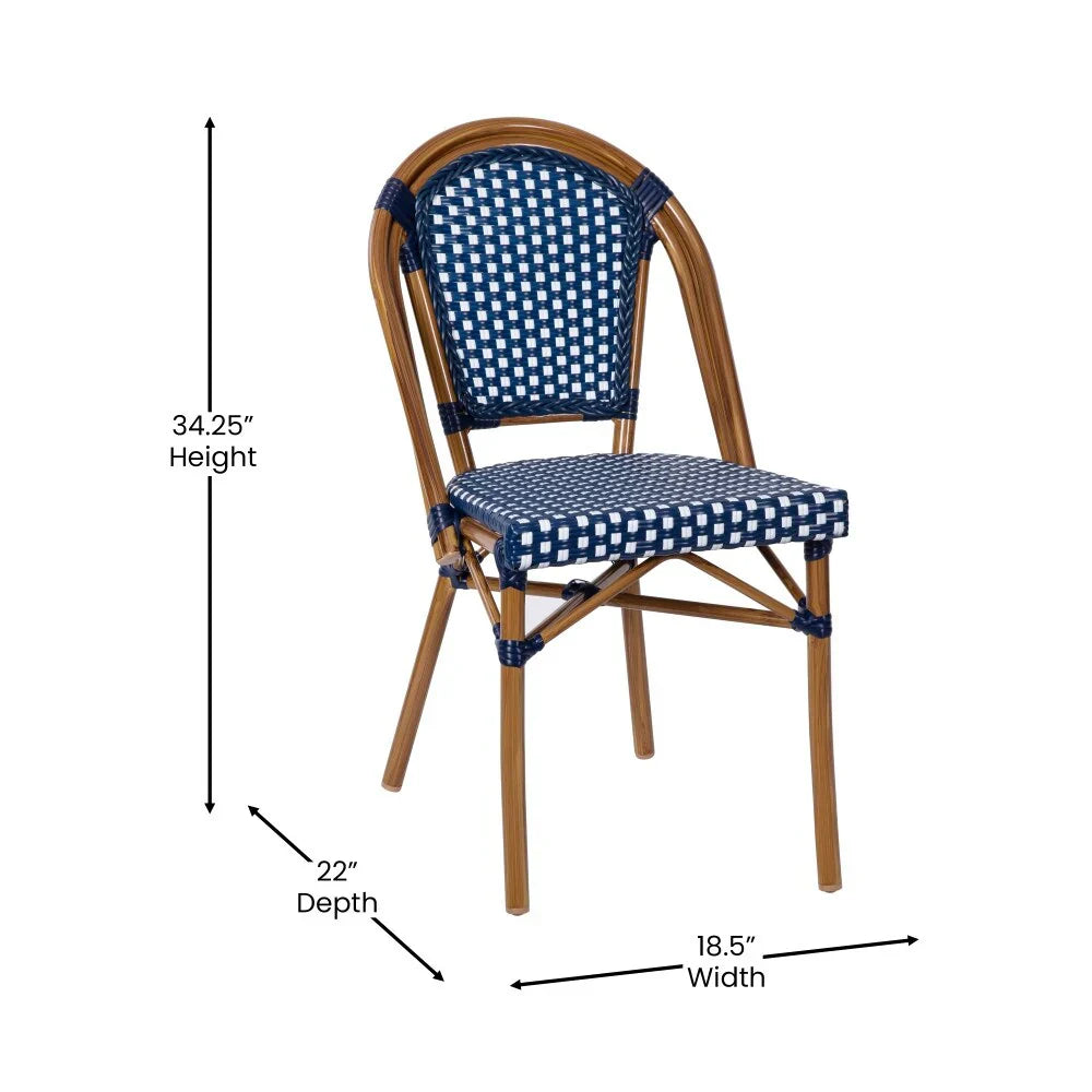 Indoor/Outdoor Commercial Bistro Set with Table and Four Chairs