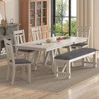 VECELO Solid Wood Dining Chairs with Linen Fabric Seating, Dining Chairs Set of 2/4/6