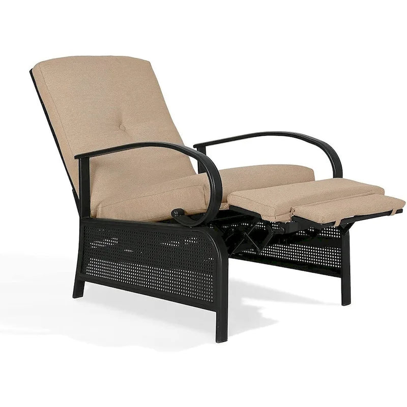 Verstelbare relaxfauteuil voor terras, loungebank met kussen - 38 (D) x 26.5 (W) x 38.5 (H) INCH