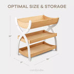Table à langer Comfy Cubs pour bébé - Structure robuste en bois, style intemporel et deux étagères ouvertes pour les essentiels de bébé
