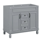 36'' Modern Bathroom Vanity with Top Sink and Mirror Cabinet,2 Doors and 2 Drawers