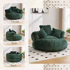 Sofa typu bean bag dla dorosłych i dzieci, duży fotel typu bean bag z sztruksu, 3 poduszkami i podłokietnikami do salonu lub sypialni