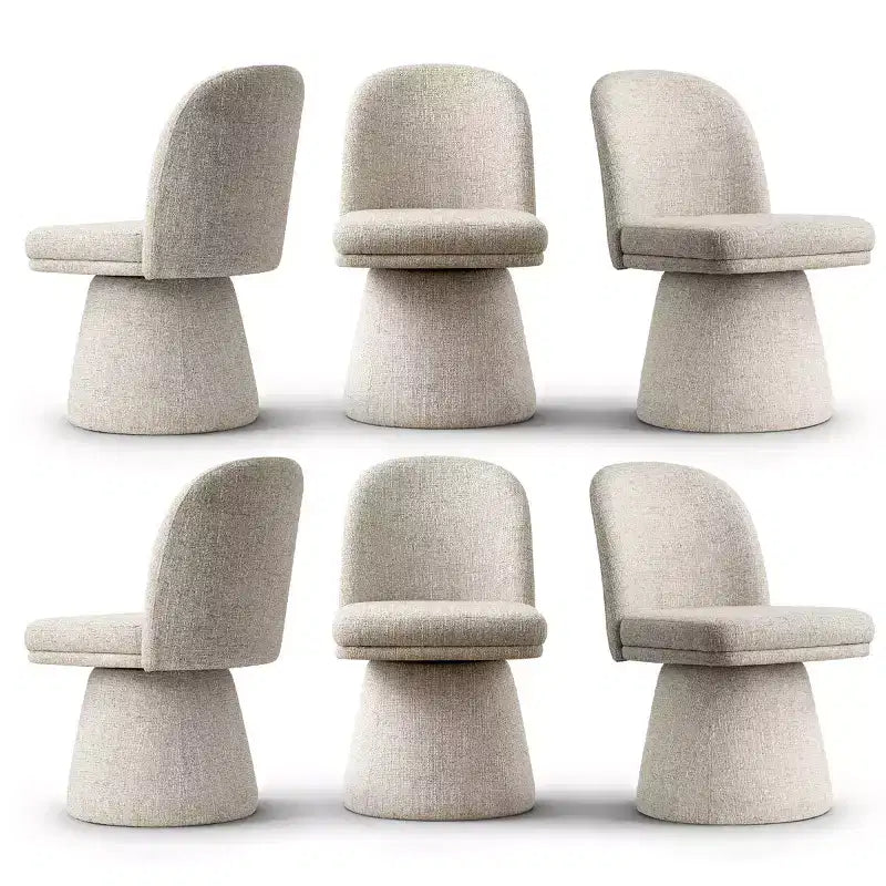 Set van 6 moderne draaibare eetkamerstoelen zonder armleuningen, 360°, met onderstel op voet, elegante accentstoelen voor keuken, eetkamer of kantoor - Panipeachy