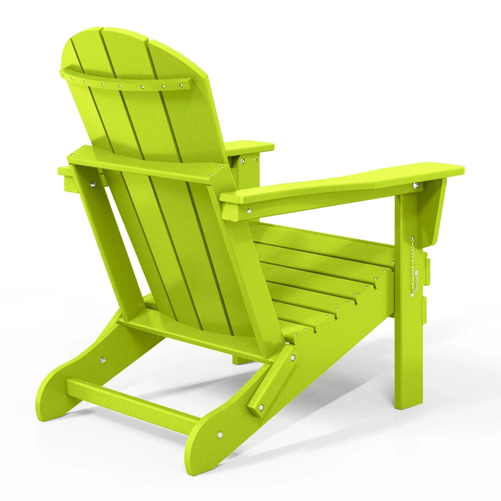 Polytrends Laguna, kleurvaste, weerbestendige, inklapbare Adirondackstoel voor buiten op het terras