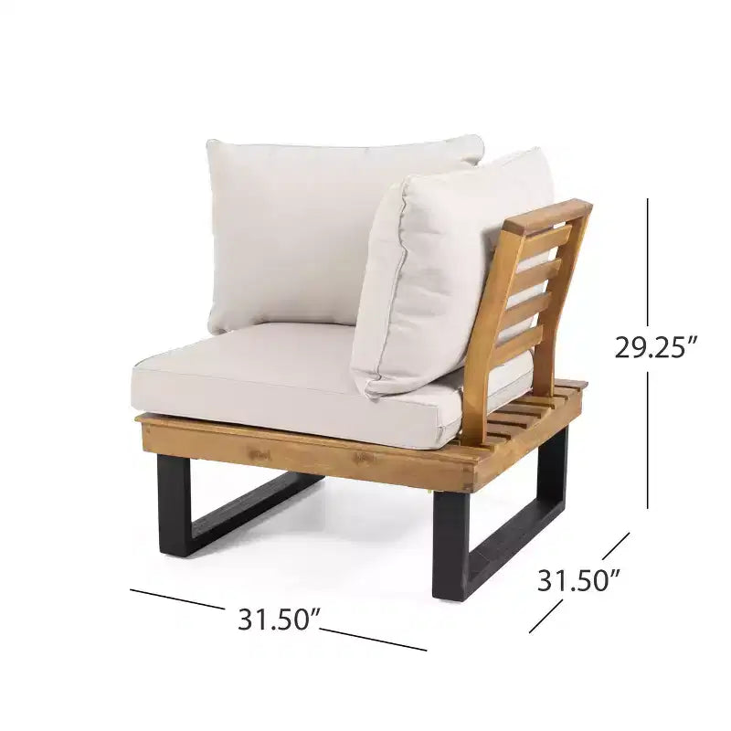 L-förmiges Outdoor-Ecksofa-Set, Garten-Lounge-Set mit Sitzgruppe und Couchtisch sowie wasserabweisenden Kissen - ModernLuxe