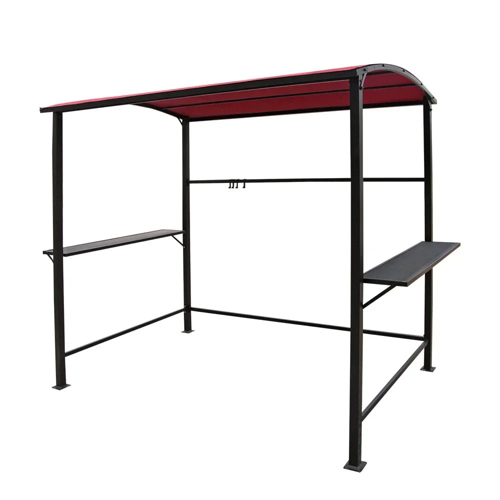 Abri de barbecue extérieur avec auvent, structure en acier, 5 ft. x 8 ft.