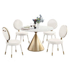 Ensemble de table à manger ronde et de chaises de luxe moderne Morden Fort, 5 pièces