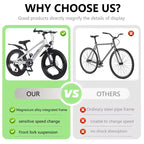 NAYSAYE mountainbike voor kinderen van 20 inch met 7 versnellingen en frame van magnesiumlegering, voor jongens en meisjes van 8-12 jaar, 57.09*21.65*29.92