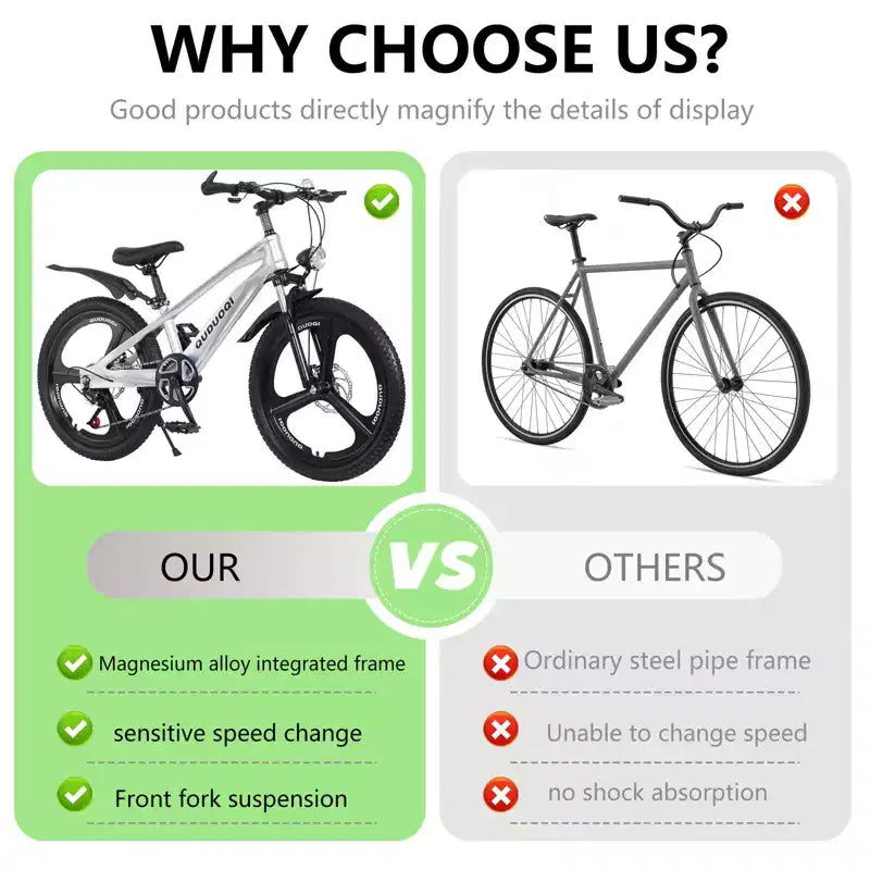 NAYSAYE mountainbike voor kinderen van 20 inch met 7 versnellingen en frame van magnesiumlegering, voor jongens en meisjes van 8-12 jaar, 57.09*21.65*29.92