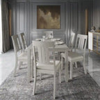 Klasyczny drewniany zestaw jadalniany CraftPorch, 7-elementowy