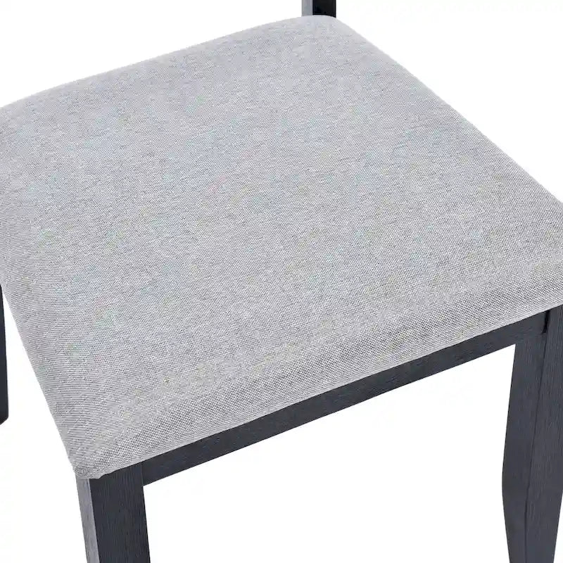 5-delige eethoek van massief hout met tafel van 47L (1 tafel + 4 stoelen met spijlenrugleuning)