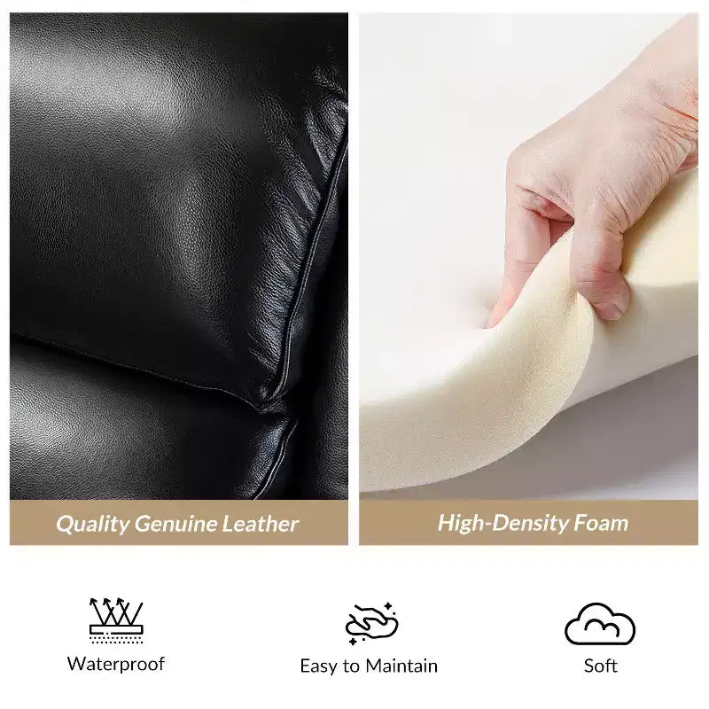 2er-Set moderner Ohrensessel aus Echtleder Elisabete mit Vintage-Nagelkopfverzierung für Wohnzimmer und Schlafzimmer| ART OF LIVING DESIGNS