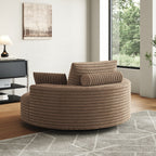 Draaifauteuil voor één persoon van corduroy, chenille en schuim