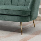Small Mini Room Couch Two-Seater Sofa with Gold Metal Leg - 2 Seat