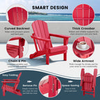 Polytrends Laguna, kleurvaste, weerbestendige, inklapbare Adirondackstoel voor buiten op het terras