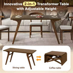 Table basse 2-en-1, table de salle à manger extensible, table à hauteur réglable pour la maison et le bureau, gain de place - ModernLuxe