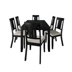 Klasyczny drewniany zestaw jadalniany CraftPorch, 7-elementowy