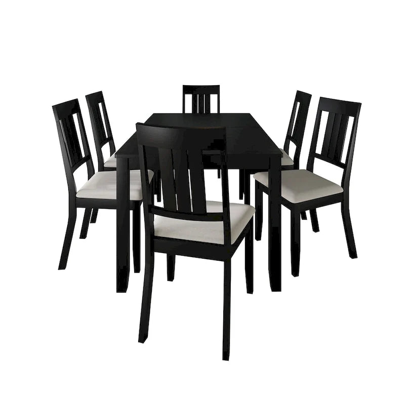 Klasyczny drewniany zestaw jadalniany CraftPorch, 7-elementowy