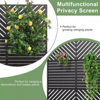 MAYEERTY Pflanzkasten mit Rankgitter, Eisen, Schwarz, Parallel Line 01, Lamellen, klassischer Kombinationsstil, 72x47x16in, 3-teiliges Set